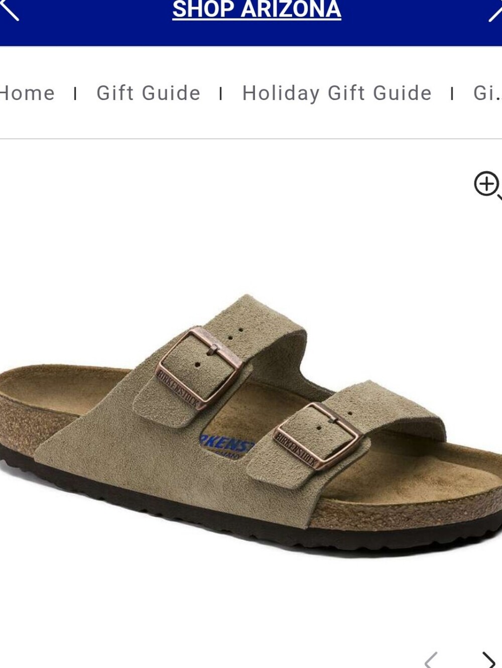 Birkenstock Arizona Taupe Suede Double-Buckle Slide Sandals